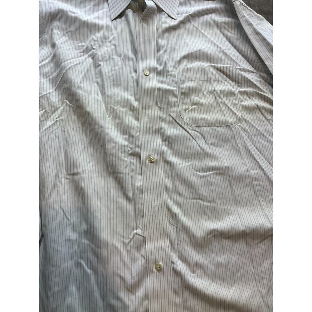 Brooks Brothers Shirt men 16.5 33 Slim Fit striped gray white long sleeve